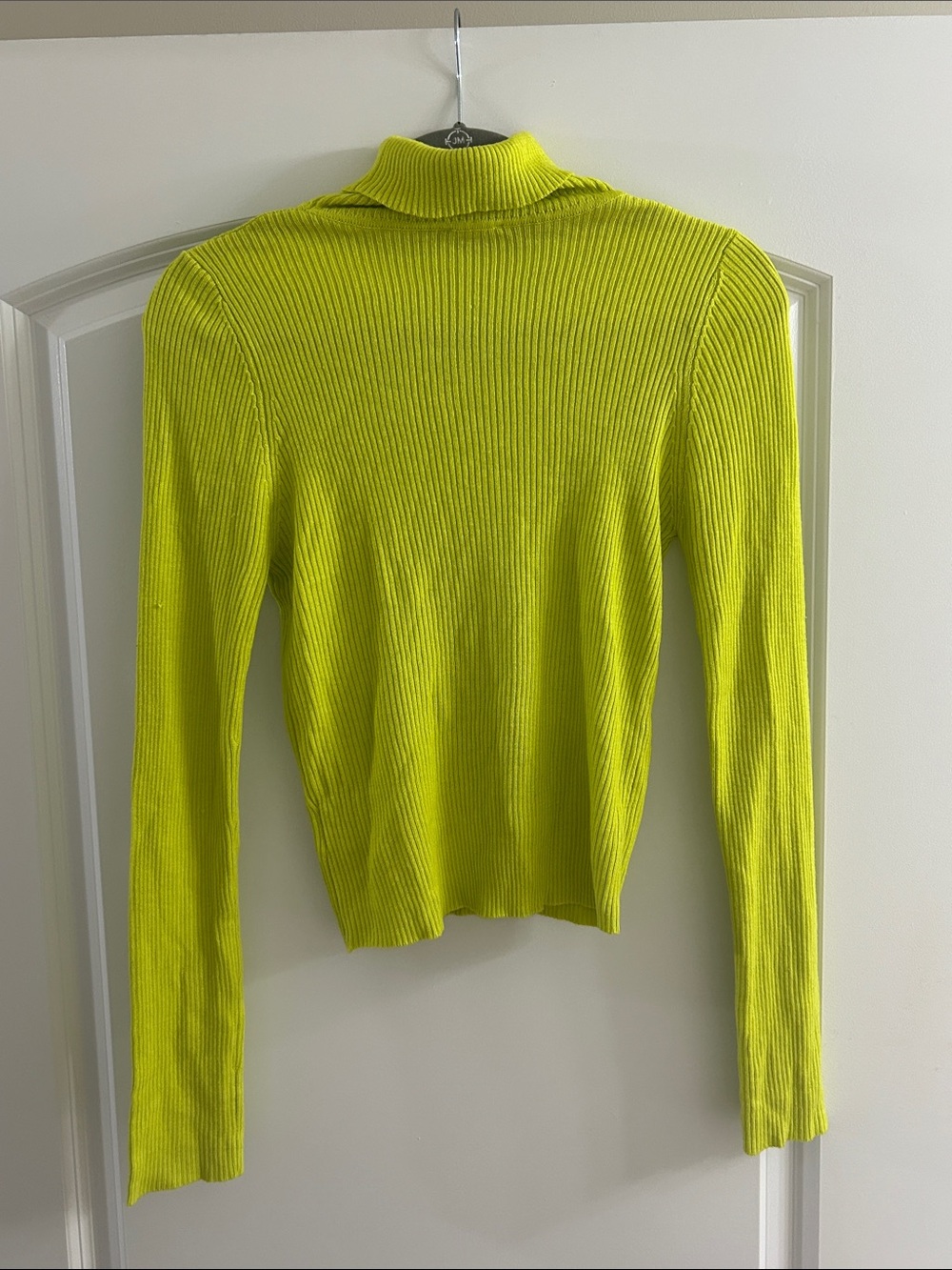 Le Lis Neon Lime Ribbed Turtleneck Sweater